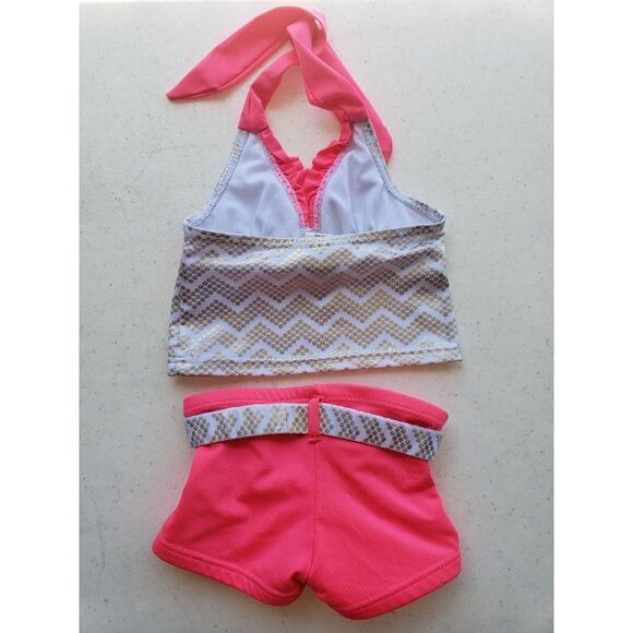 Baby Girls Swimsuit Pink Tankini Swimwear 2 piece Set 18 months NWOT - Picture 6 of 6